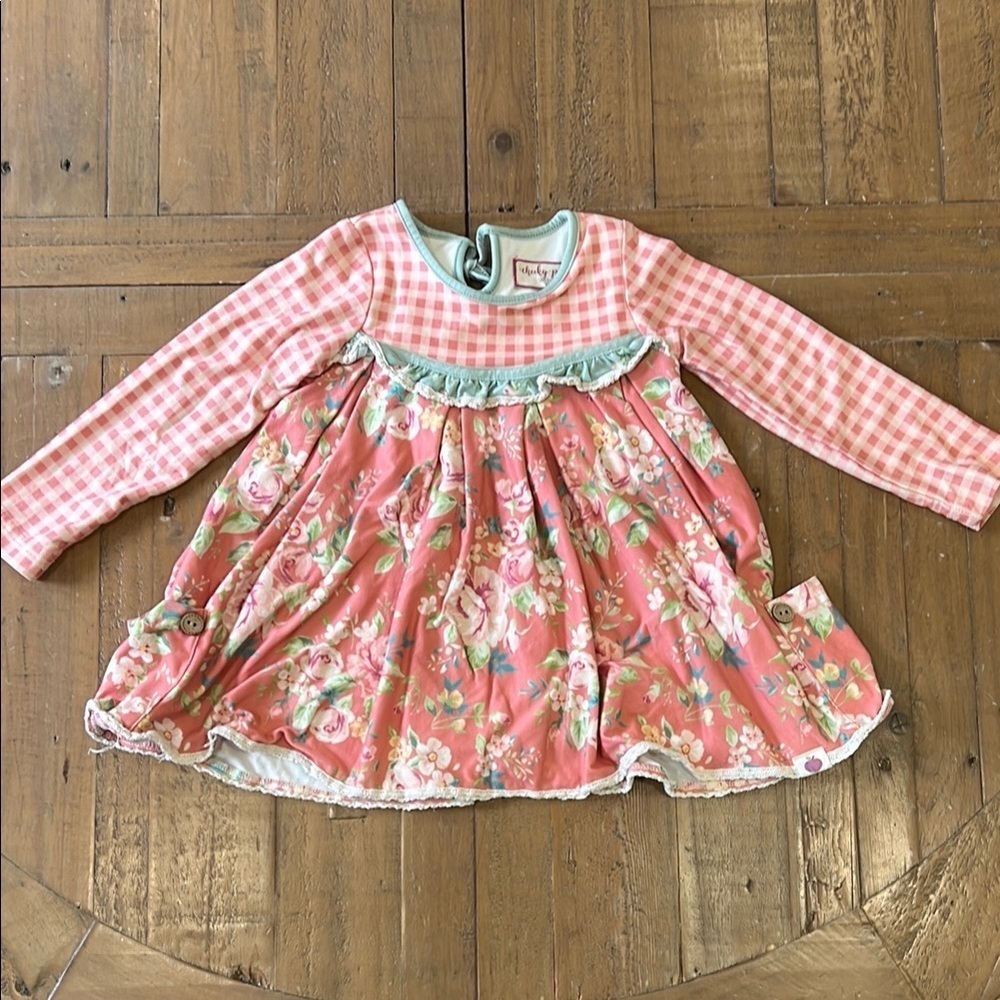 Cheeky plum gingham rose play tunic